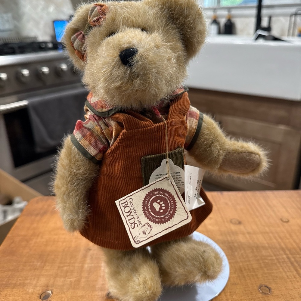 Boyds Bears Kimberly Punkinbeary in Plaid and Corduroy Outfit